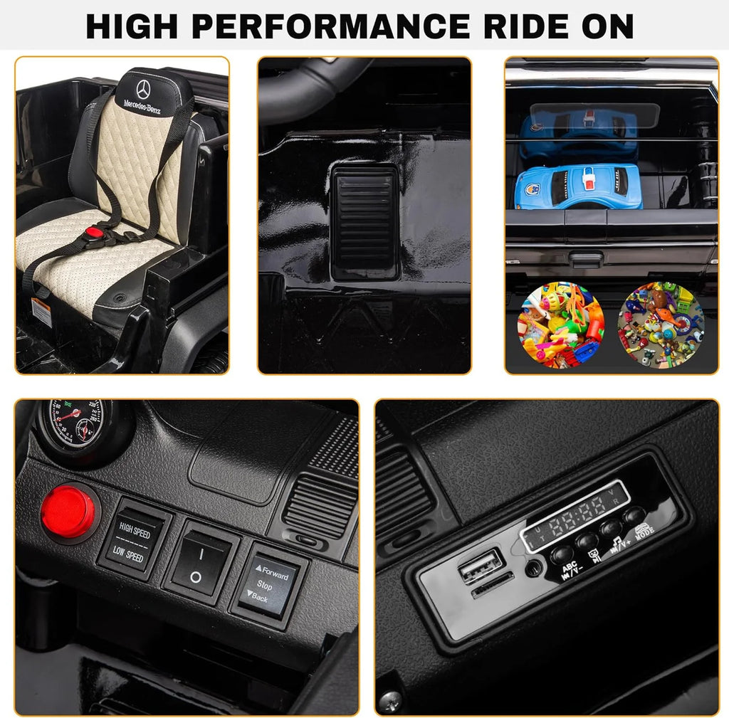 24V 6 Wheels Electric Ride on Kids Car with Remote Control Music&Lights Black H33801