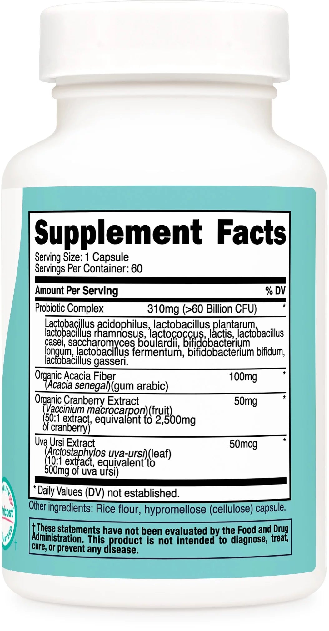 Probiotic Supplement 60 Billion CFU 60 Capsules J2011