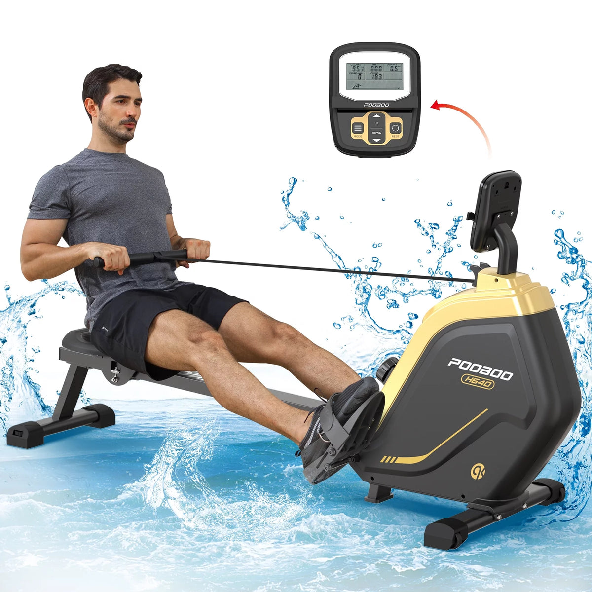 Rowing Machine with Digital Monitor and Electromagnetic Resistance K503346