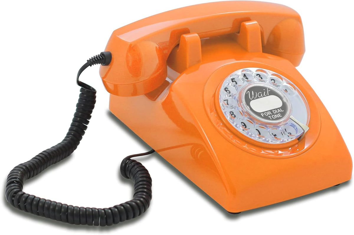 White Rotary Retro Phone with Classic United States Rotary Dial Inlay Pack of 2 G70081