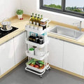 Utility Rolling Cart Storage Organizer Shelves with Wheels White Z486033