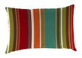Teal Multicolor Stripe Rectangular Outdoor Lumbar Throw Pillow F320