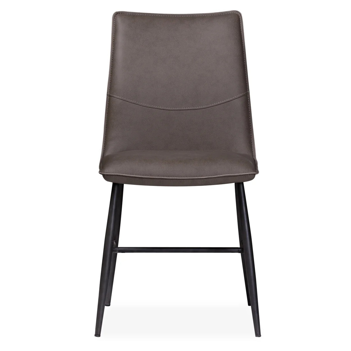 Leather Upholstered Metal Chair Set of 2 Latte Brown and Black F147