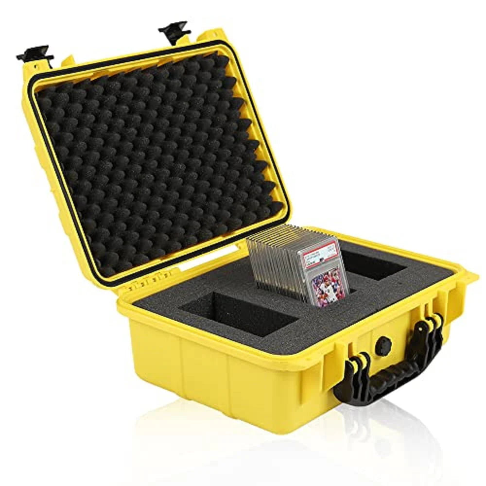 Graded Card Storage Box Weatherproof Case Impact Absorbing Foam Slots Large Orange L205060