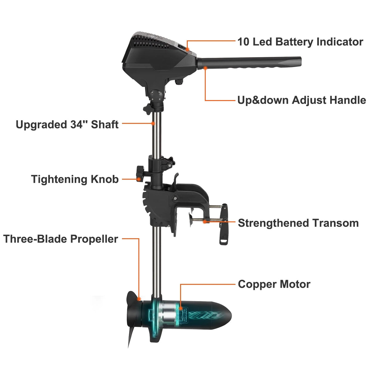 55lb Thrust 24V Electric Trolling Motor R4939
