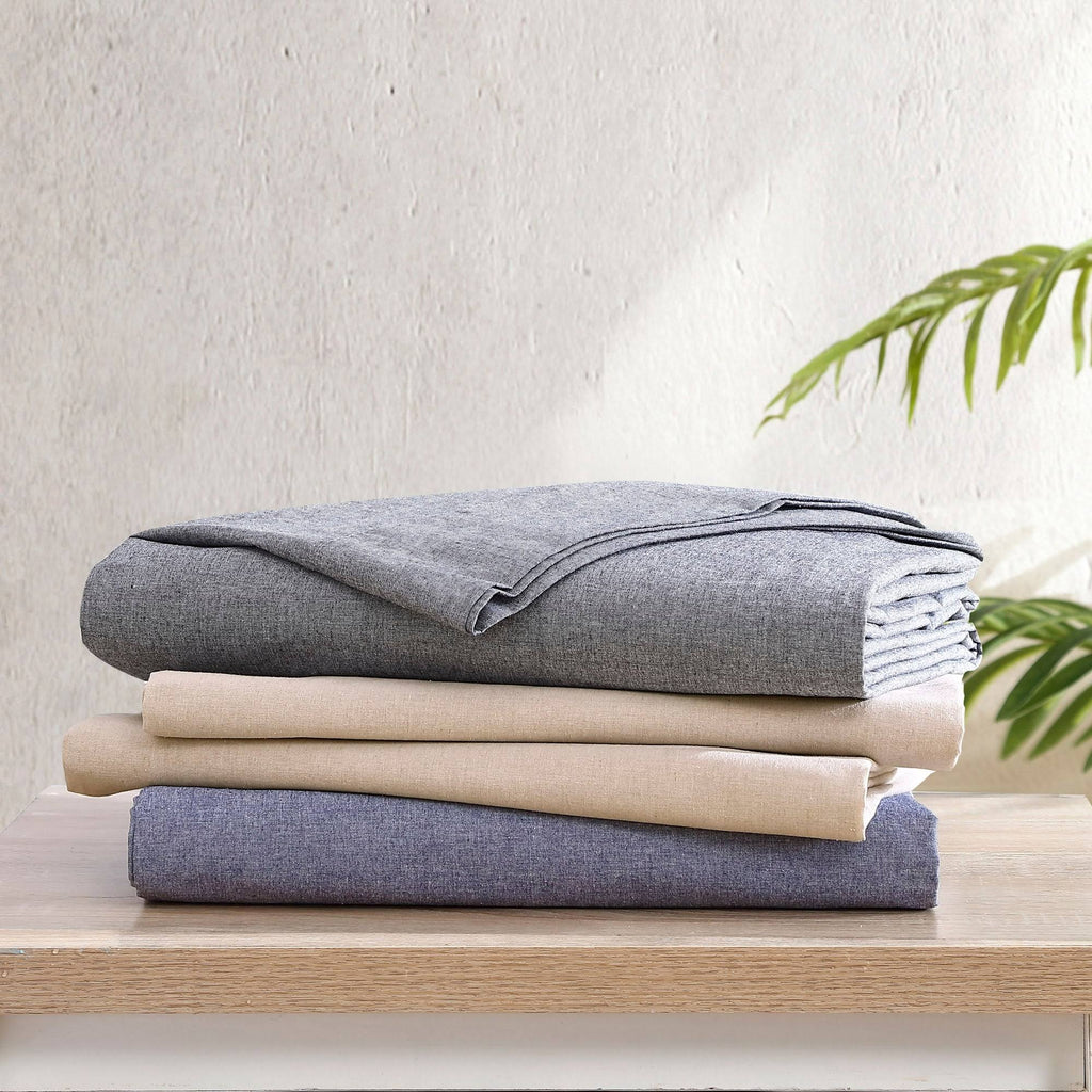 Recycled Fiber Heather Percale Cal King Sheet Set Y97355