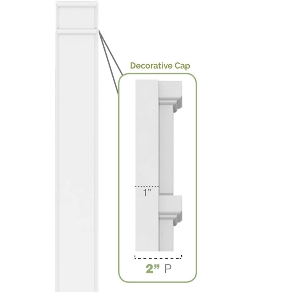 Plain PVC Pilaster with Standard Capital & Base (Pair) S2707