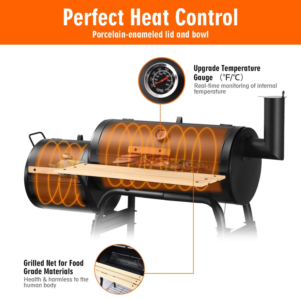 Outdoor Charcoal BBQ Grill Smoker J381