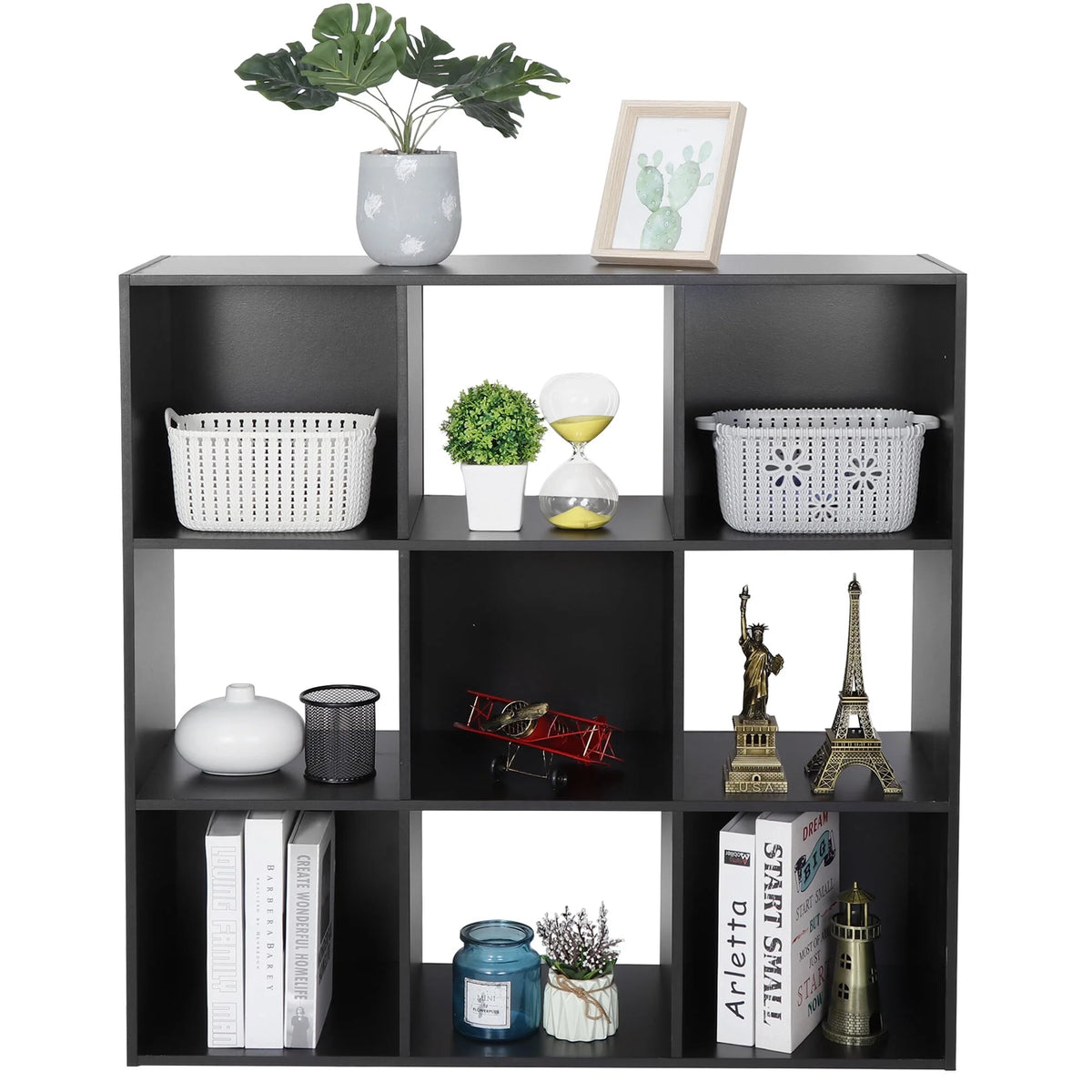 9 Cube Wooden Organizer Bookcase Cabinet Storage (Black) B898
