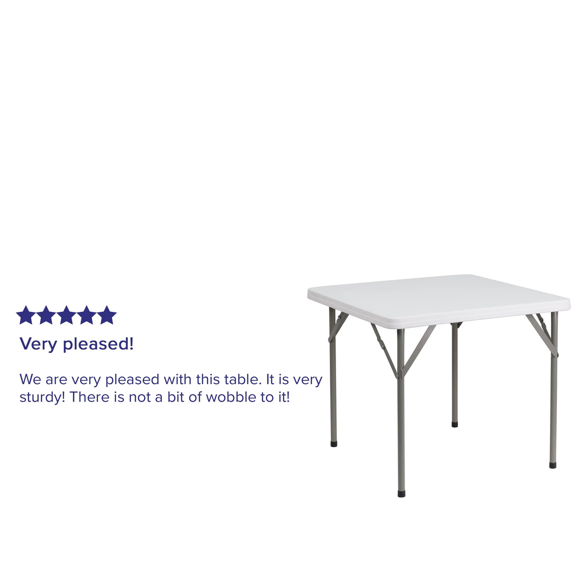 Square Granite White Plastic Folding Table Set of 5 D2980