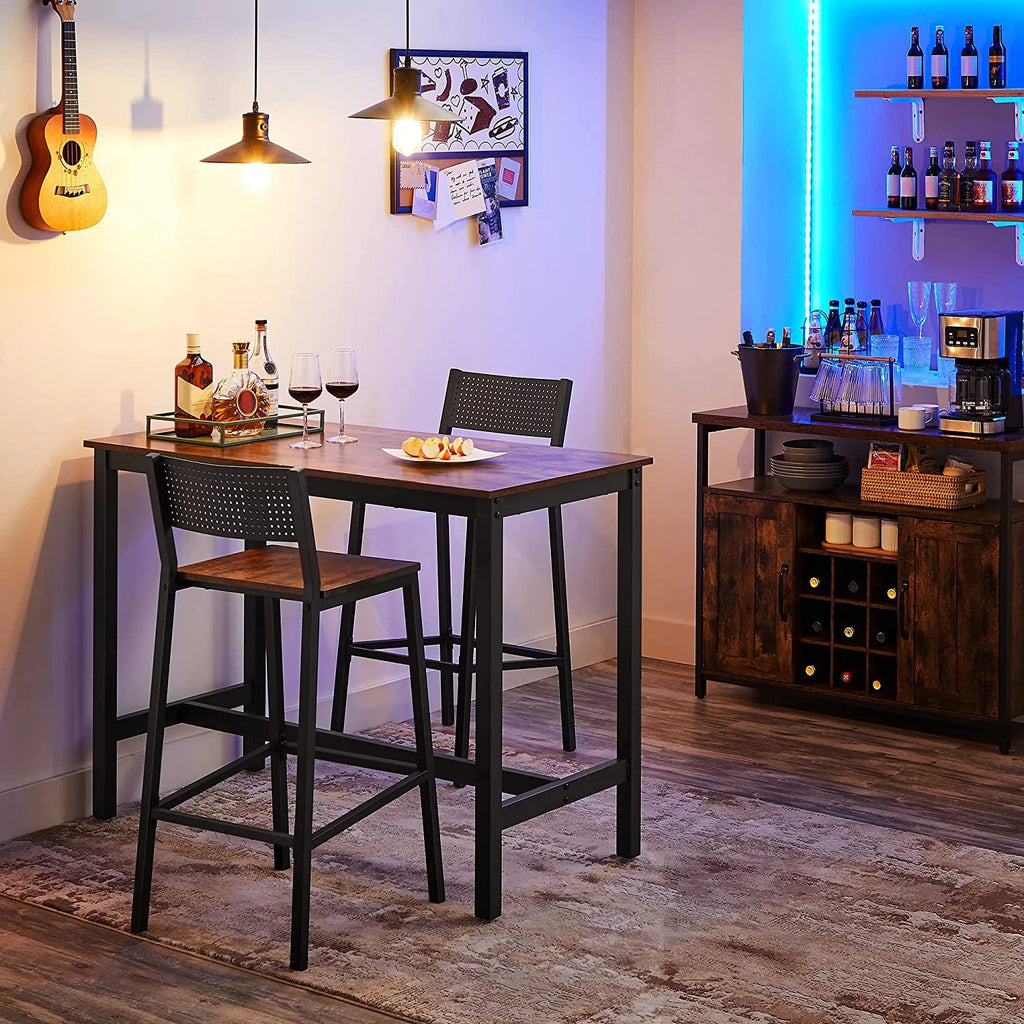 Set of 2 Bar Stools with Backrest V639913