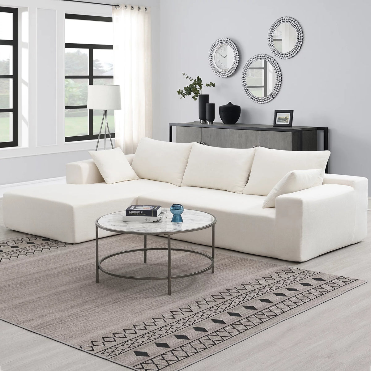 White L Shaped Modular Sectional Sofa C78890