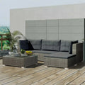 5 Piece Gray Poly Rattan Sectional Sofa Set with Tea Table Y59062