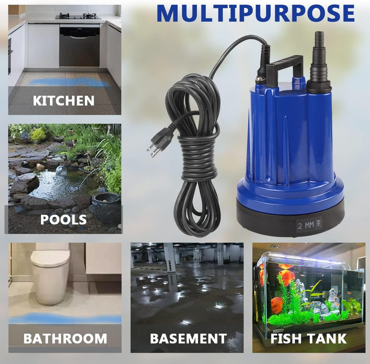 1320GPH 1/3HP Submersible Utility Pump M236