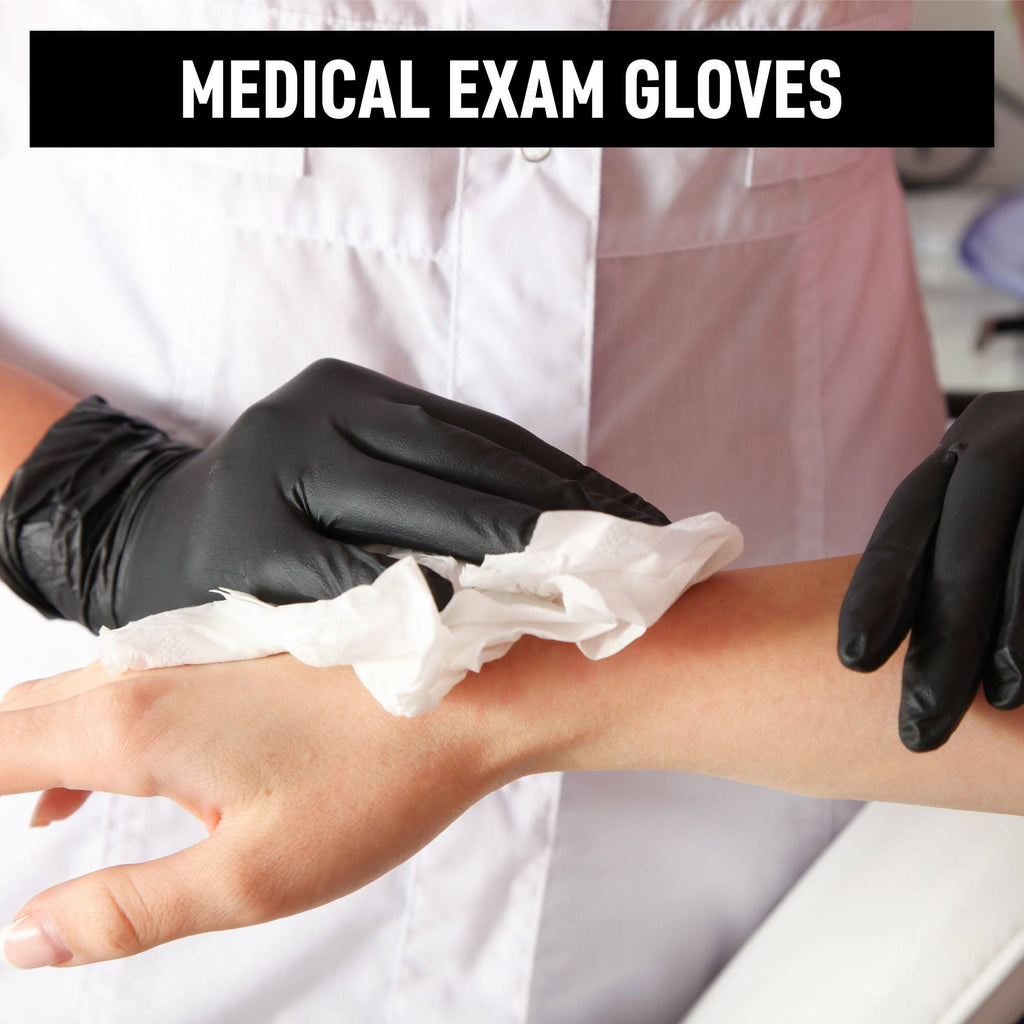 Black Large Nitrile Exam Gloves F382