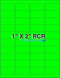 Fluorescent Green Paper 300 Sheets 2 x 1 Laser Labels F491