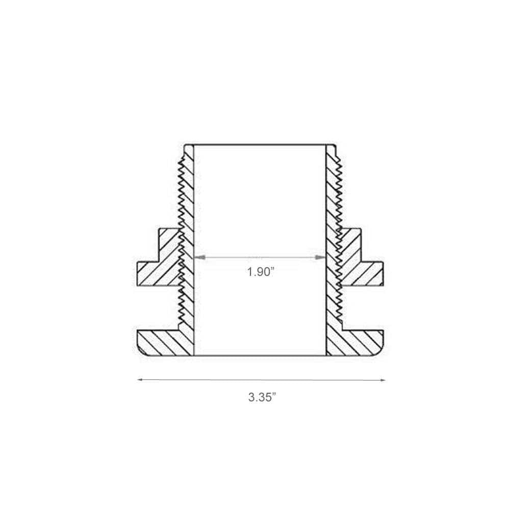 1-1/2 inch Slip x Slip Bulkhead Fitting B564