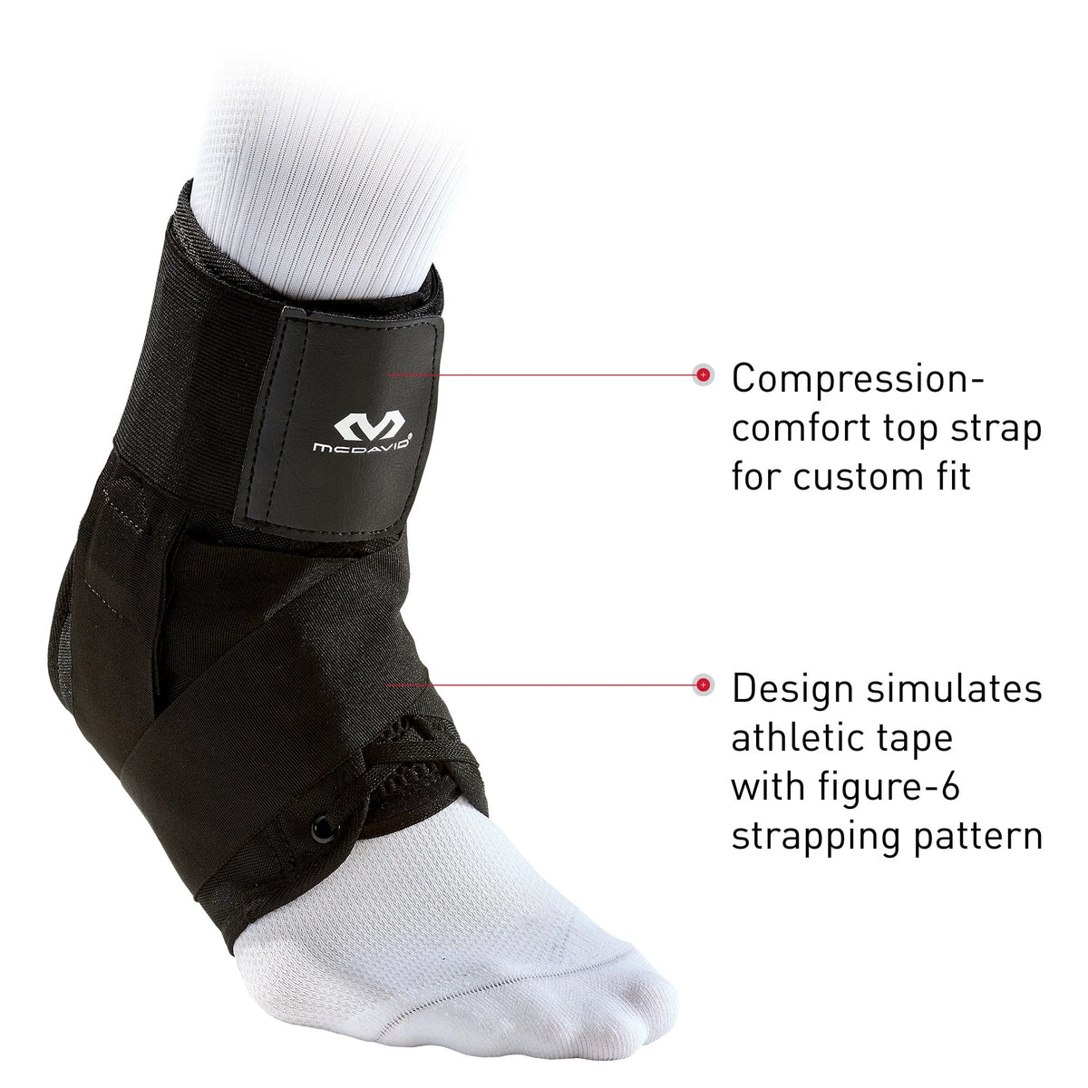 Black Small Ankle Brace with Strap Support C3862