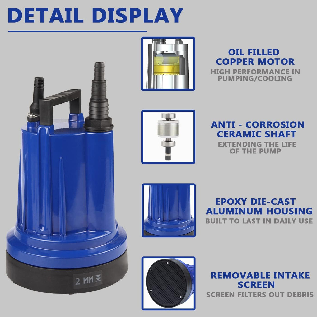 1320GPH 1/3HP Submersible Utility Pump M236