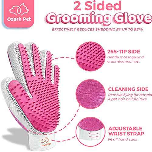 Dog and Cat Deshedding Brush and Shedding Glove C61347