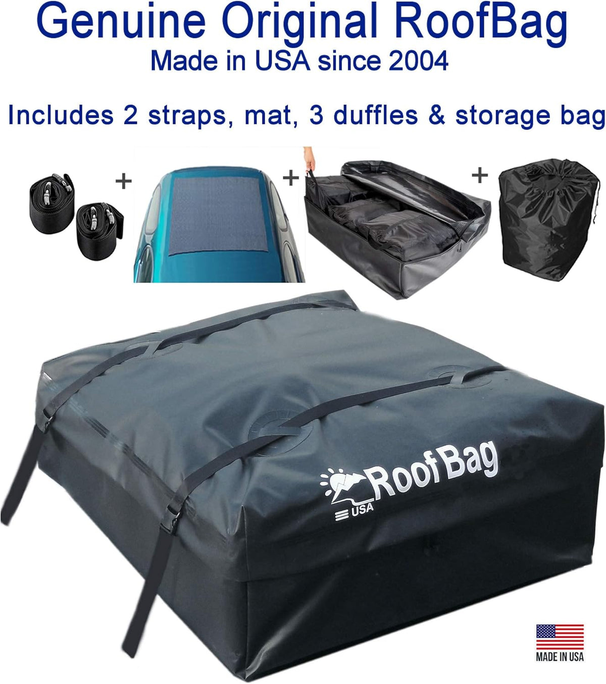 11 Cubic Feet Waterproof Rooftop Cargo Carrier with Straps and Mat X6026