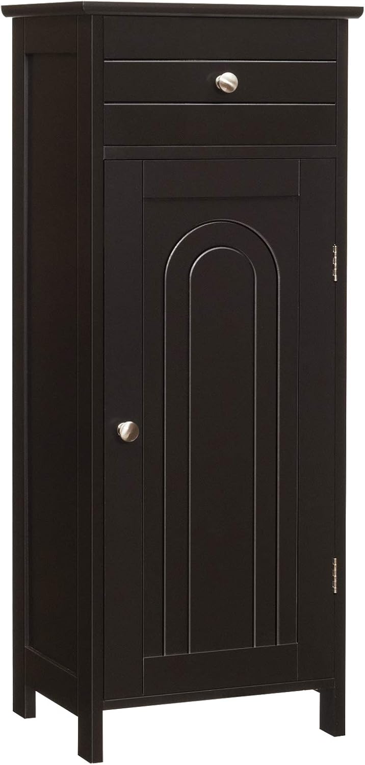 Grey Wooden Bathroom Floor Cabinet with Drawer A461497