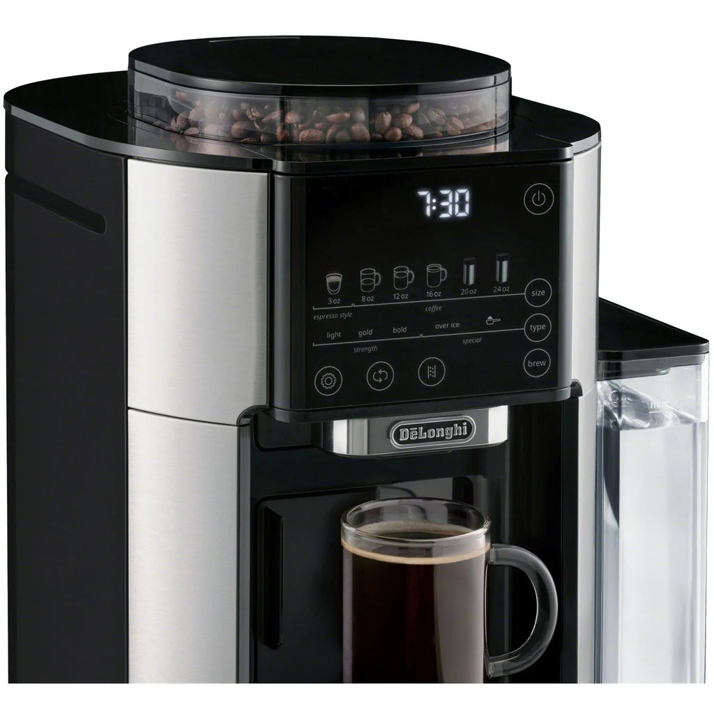 Automatic Single-Serve Drip Coffee Maker with Built-In Grinder, Stainless Steel D532005