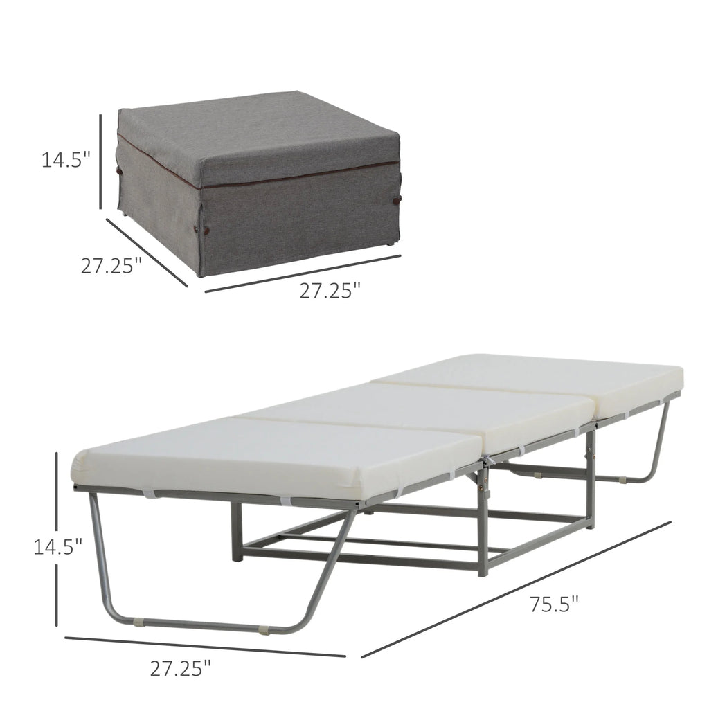 2 In 1 Grey Sofa Bed with Storage S625