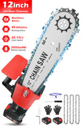 12 Cordless Electric Chainsaw with 2pcs 2000Ah Battery T4234