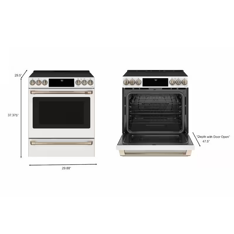 30 in. 5.7 cu. ft. Smart Slide-In Electric Range in Matte White with True Convection, Air Fry H40209