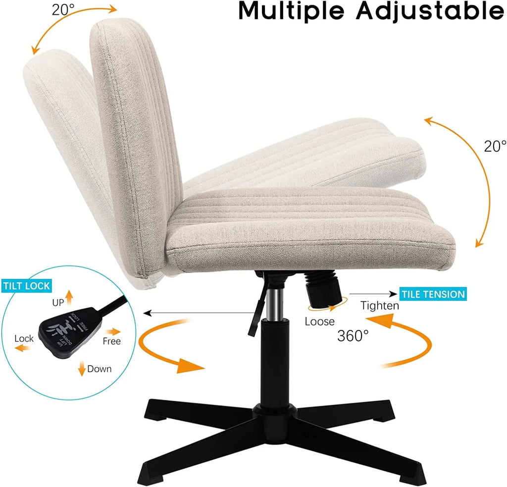 Armless Fabric Padded Swivel Office Chair B74623