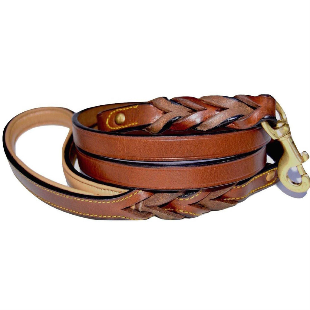 Leather Braided Dog Leash R7036