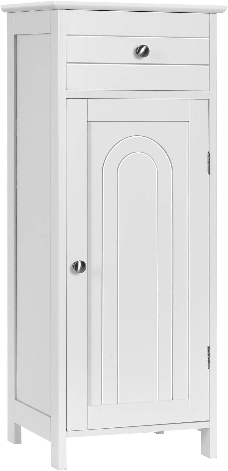 Grey Wooden Bathroom Floor Cabinet with Drawer A461497