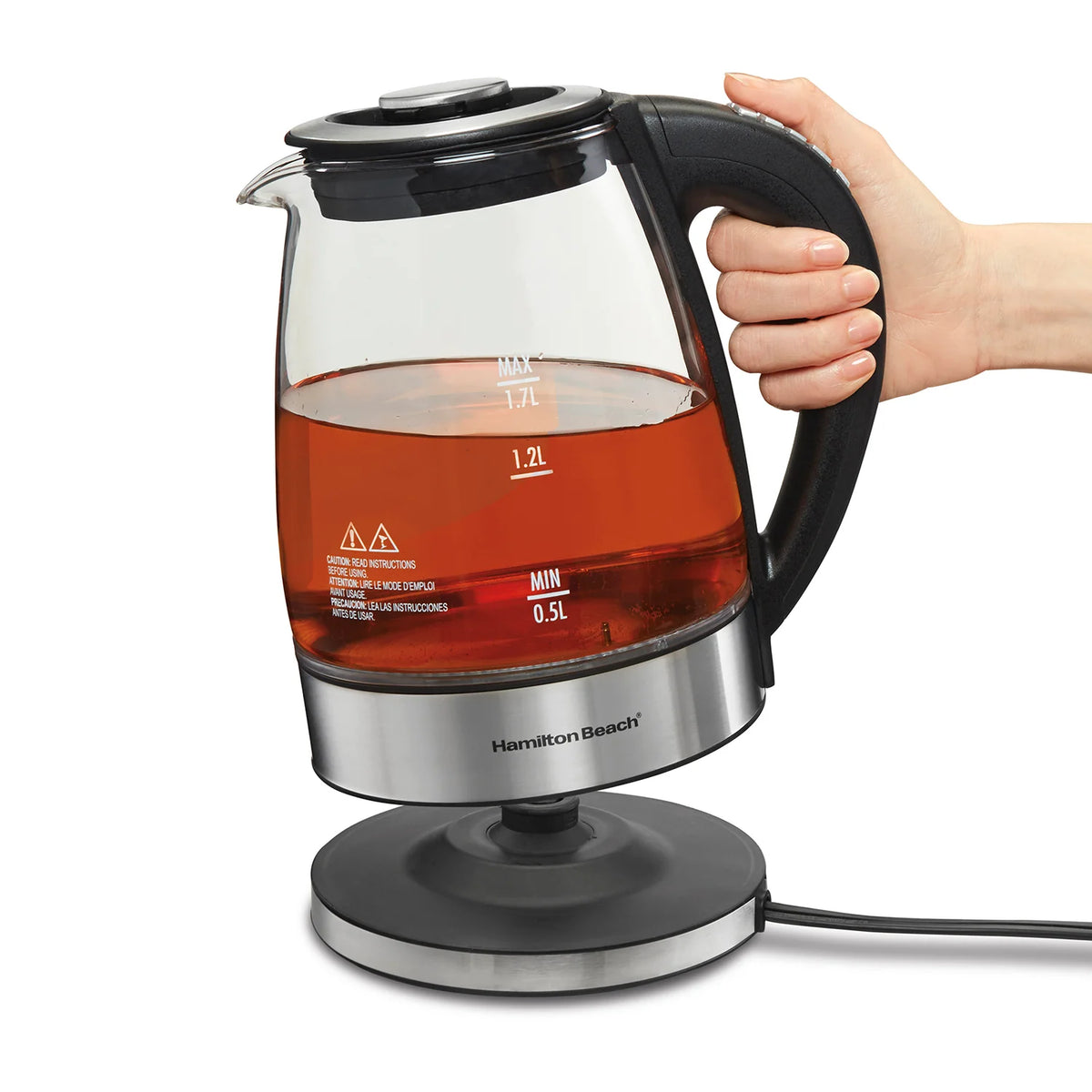 1.7L Variable Temperature Glass Kettle with Tea Infuser Z193