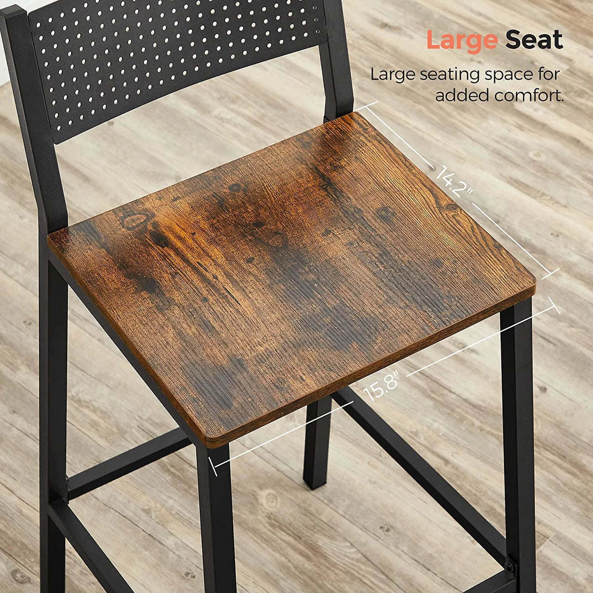 Set of 2 Bar Stools with Backrest V639913