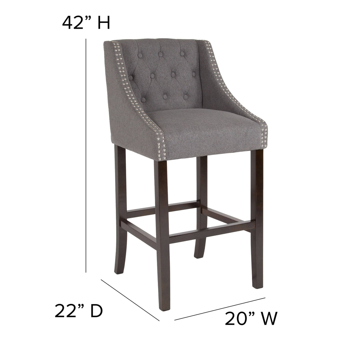 Brown Tufted Fabric Barstool A81301