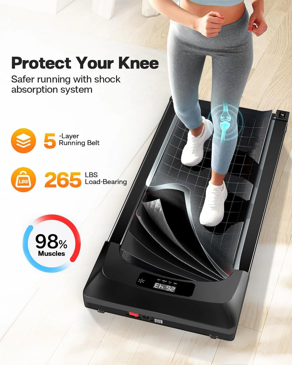 2.5HP Slim Under Desk Treadmill with Remote Control G685