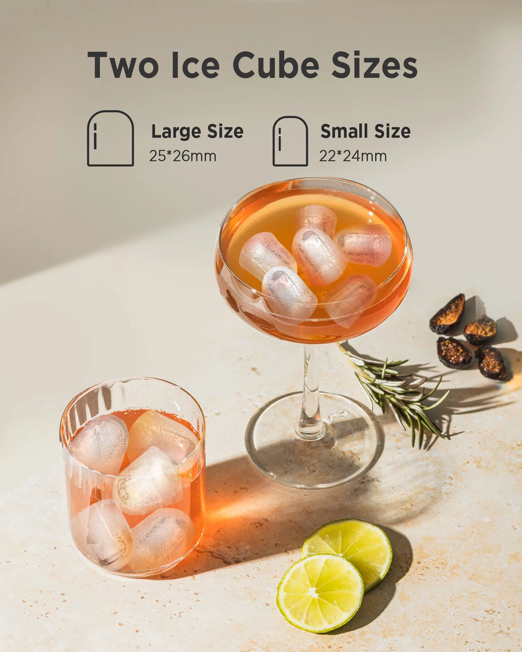 Countertop Ice Maker Machine with Handle, 9pcs/6min, 26lbs/24h, Silver L84770