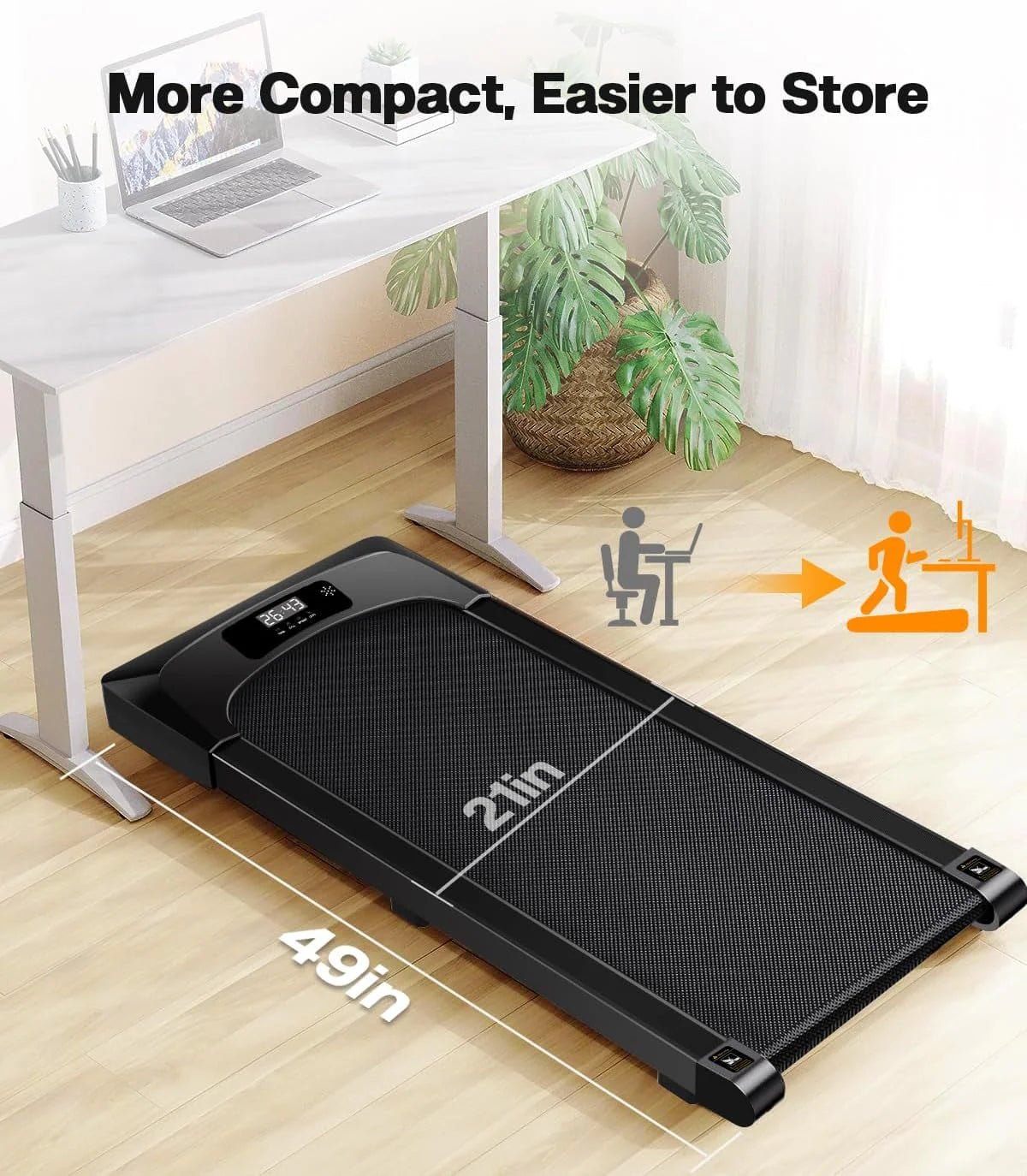 2.5HP Slim Under Desk Treadmill with Remote Control G685