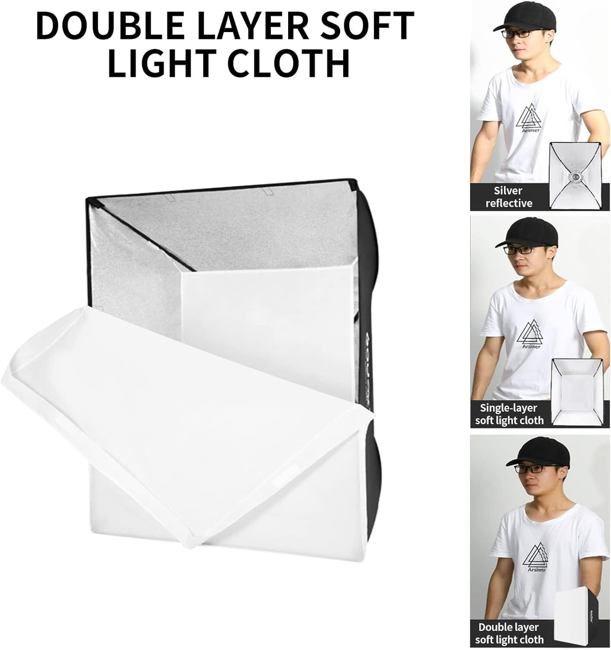 60x60cm Square Softbox Reflector with Bowens Mount and Carry Bag J827