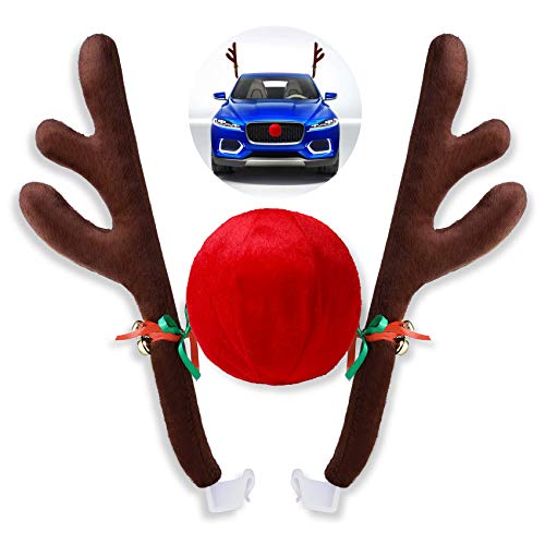 Christmas Car Decorations with Jingle Bells and Red Nose C7246