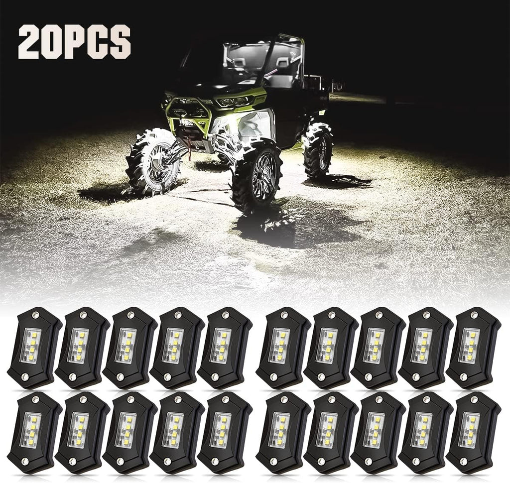 White 12PCS LED Rock Lights D63976