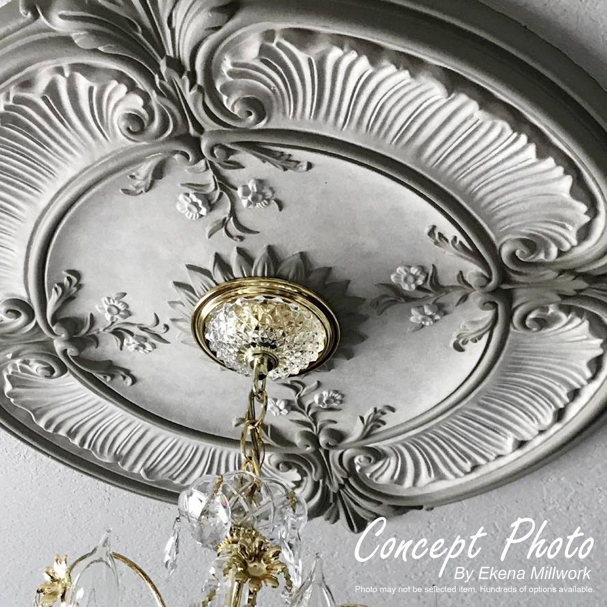 Hand-Painted Silver Ceiling Medallion F77850