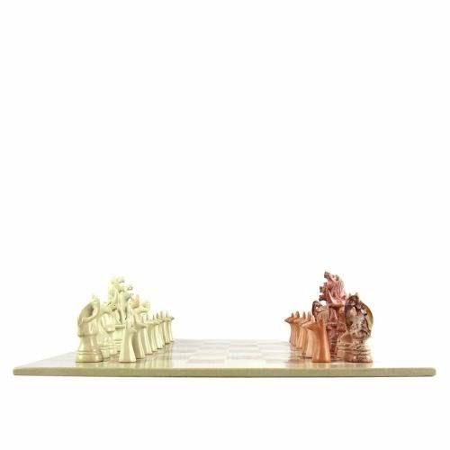 Hand Carved Soapstone Animal Chess Set M827