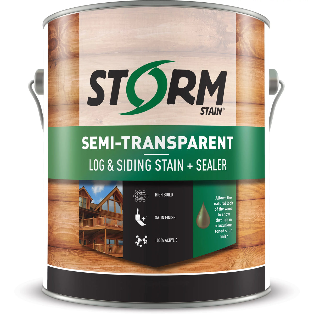 Semi-Transparent Log & Siding Stain + Sealer Teak 1 Gallon X8634