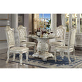 Antique Pearl Glass Top Pedestal Wood Dining Table K44144