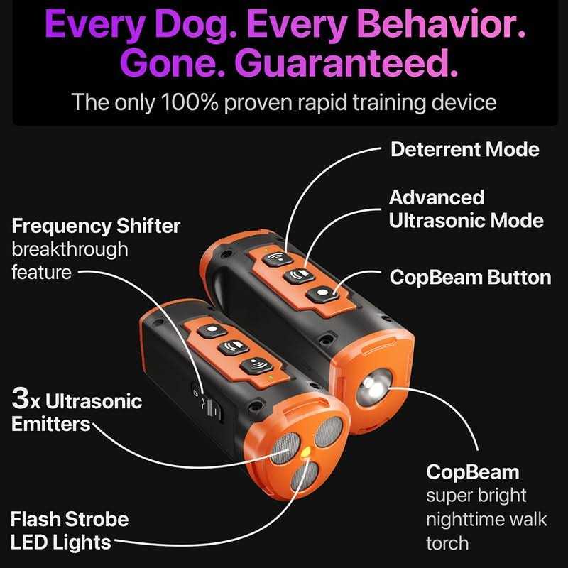 Dog Bark Deterrent Devices with 3X Sonic Emitters 50ft Range C687143