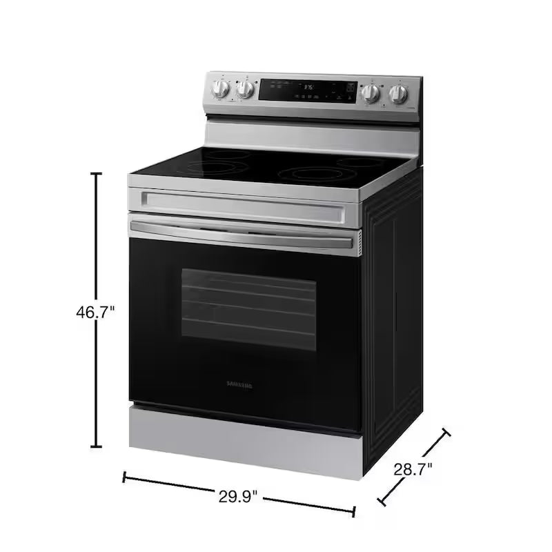 6.3 cu. ft. Smart Freestanding Electric Range with Steam Clean in Stainless Steel C68301