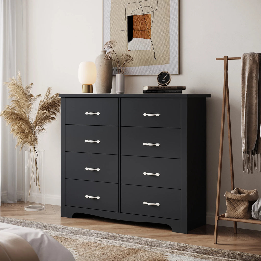 Black 8 Drawer Wood Dresser R260841