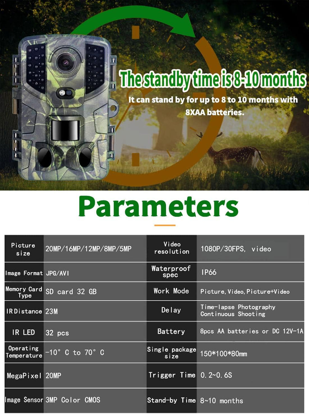20MP Trail Camera with Night Vision J2687